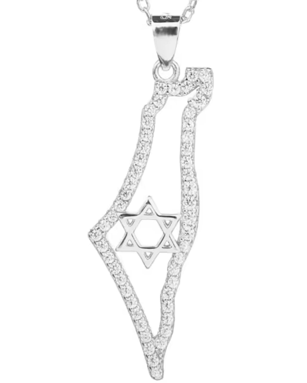 STAR OF DAVID CZ MAP NECKLACE