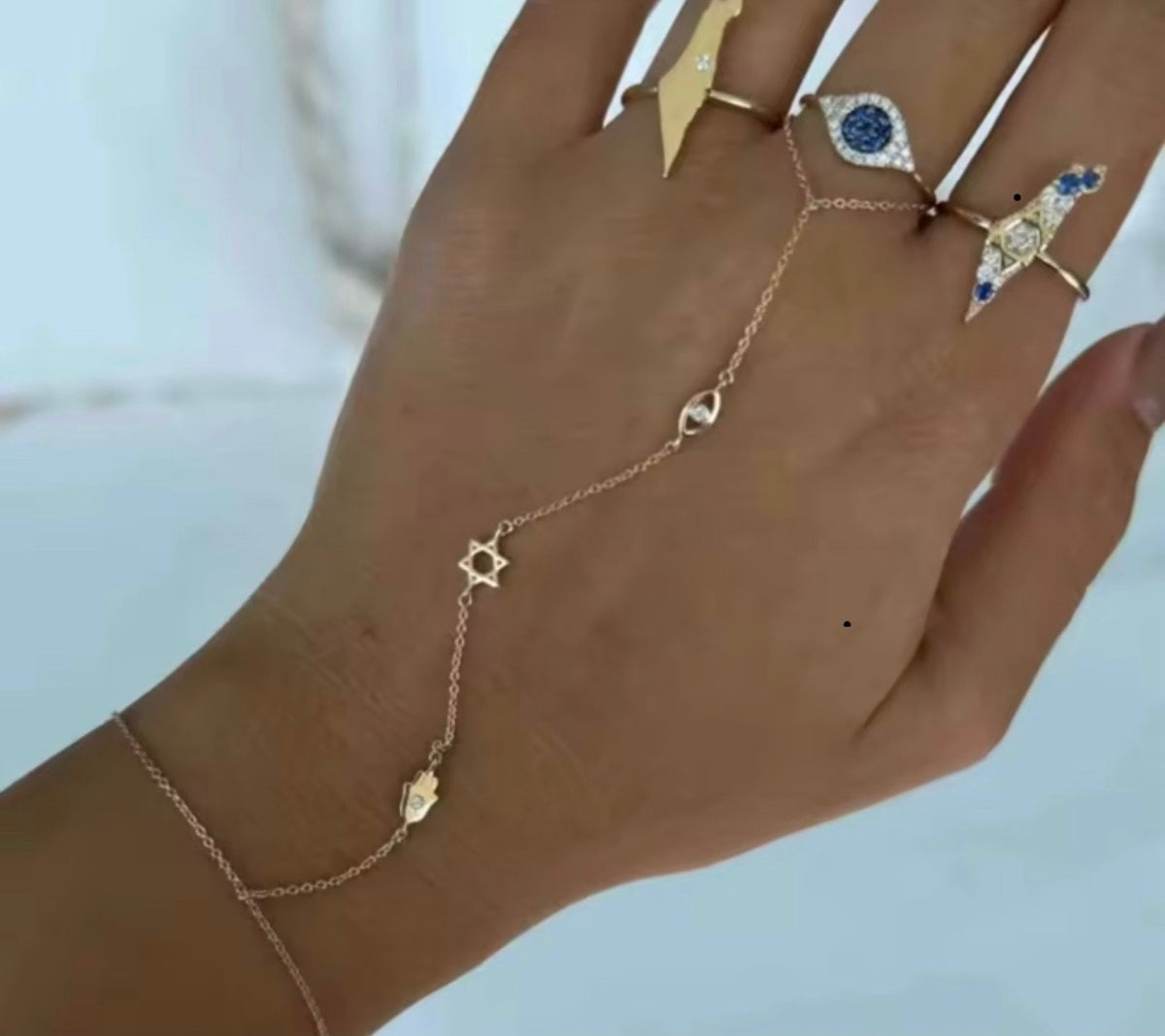 Star Hand Chain HAND EYE STAR HAND CHAIN – Lenozella
