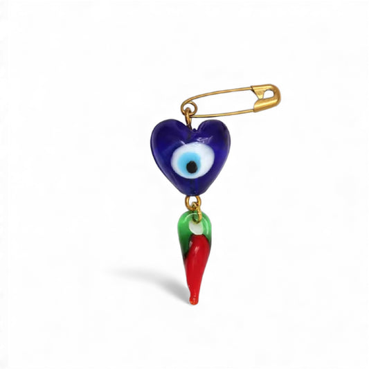 LUCKY EYE HEART PIN
