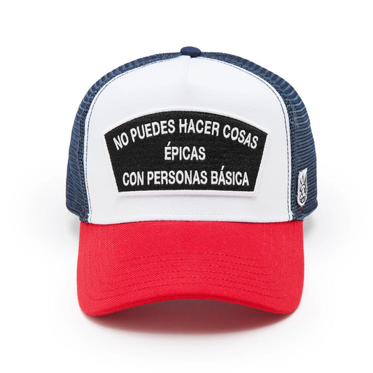 Cult's Logo Mesh Back Trucker Hat "Spanish Epic Shit" in White