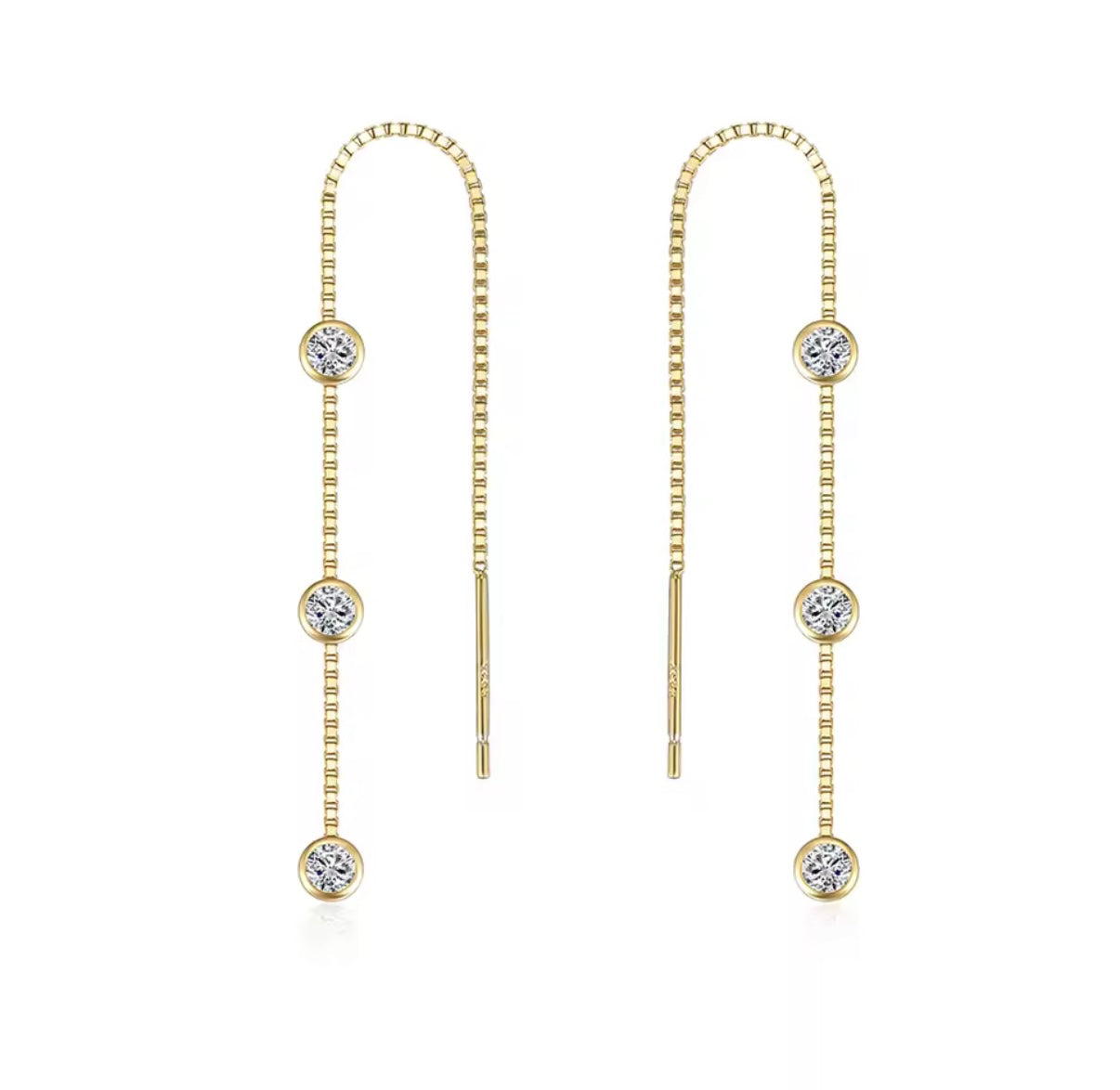 DAINTY THREE CZ CHAIN