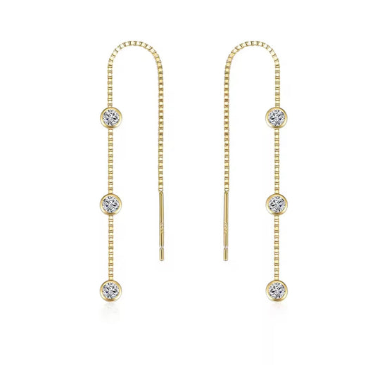 DAINTY THREE CZ CHAIN