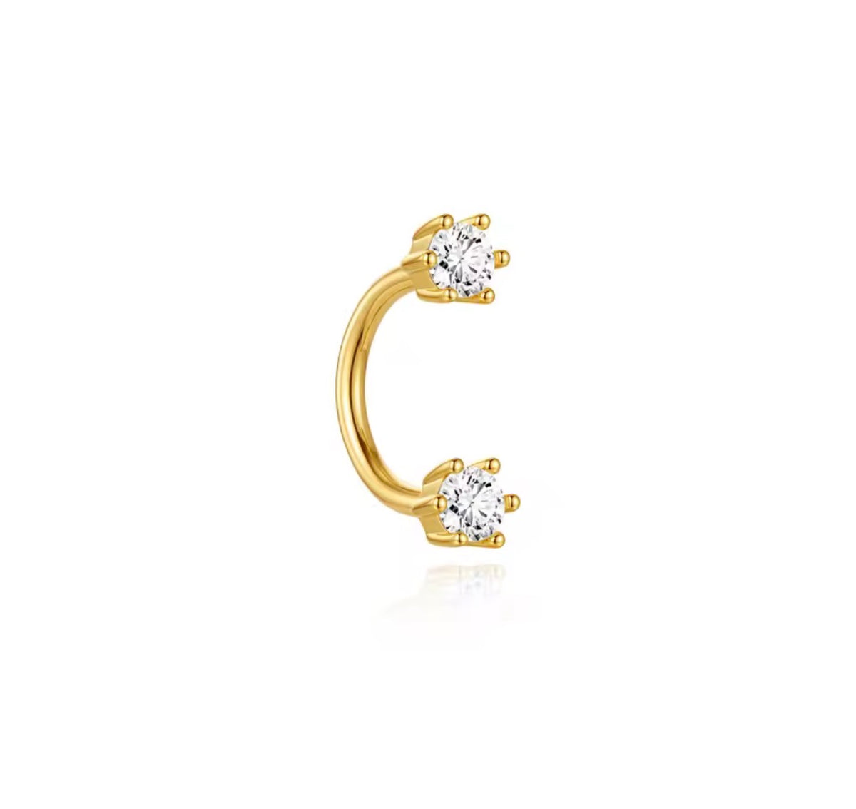 U Shape Earring in 925 Sterling Silver - view 3