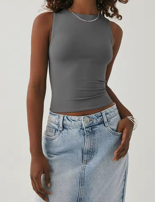 SLEEVELESS RACEBACK TOP