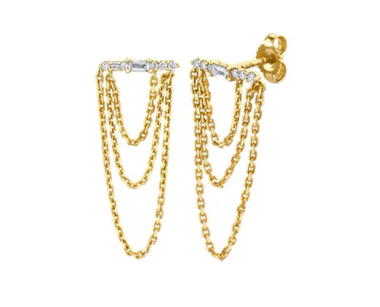PAIR BAR CHAIN EARRINGS