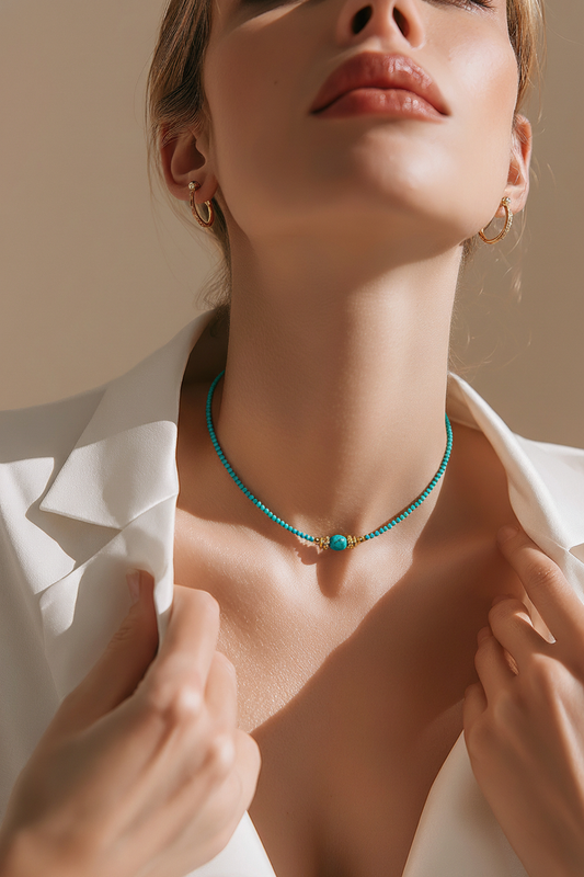 TURQUOISE BEADED NECKLACE