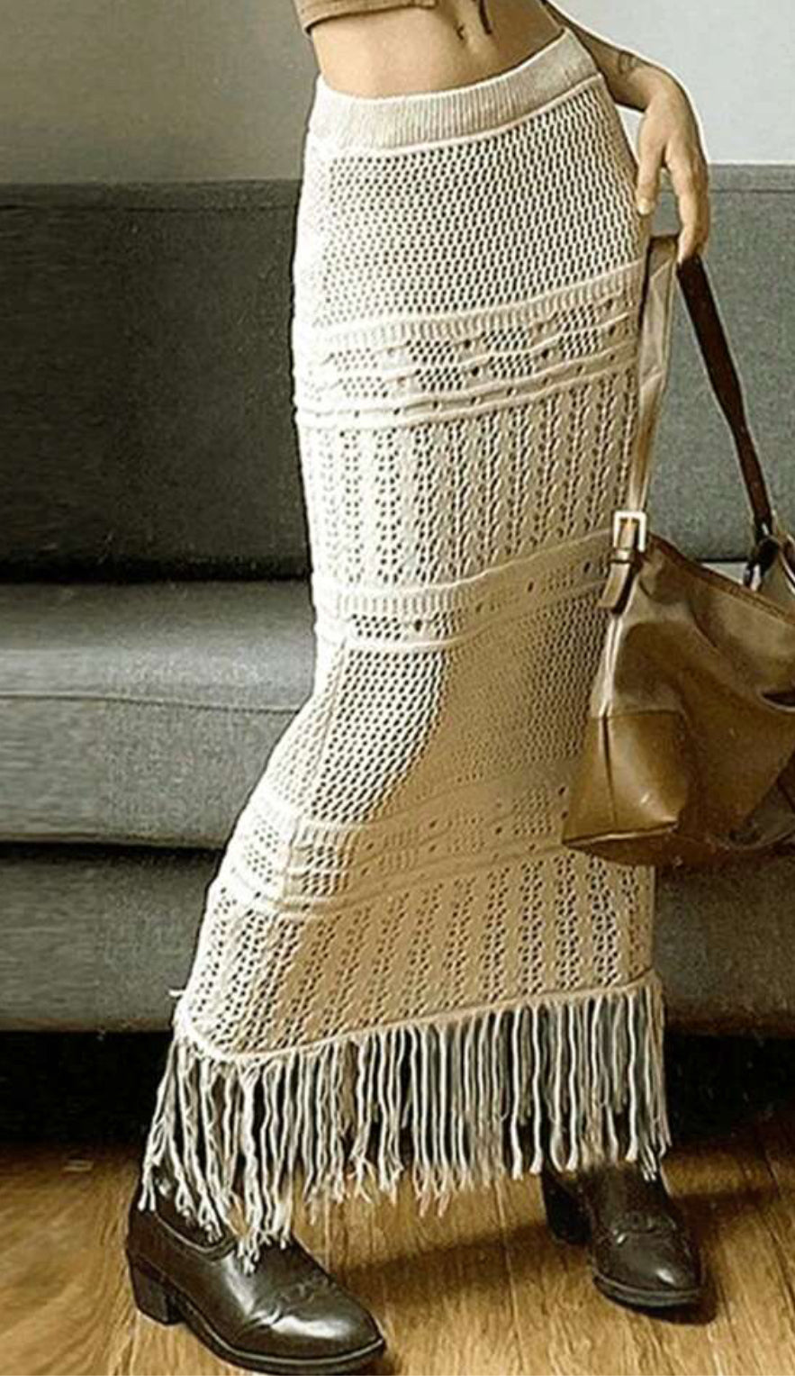 CROCHET TOSSEL SKIRT
