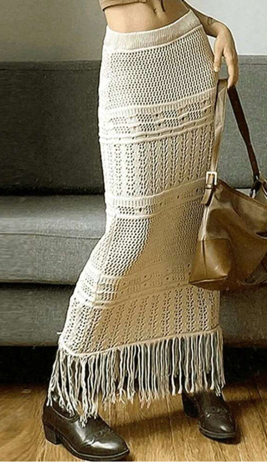 CROCHET TOSSEL SKIRT