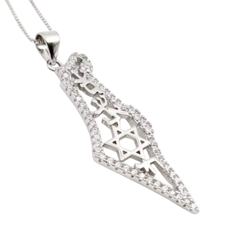 AM ISRAEL CHAI MAP NECKLACE