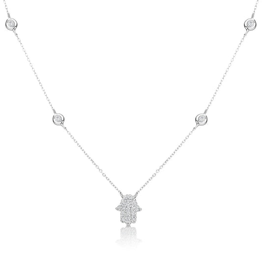 DAINTY HAND CZ NECKLACE