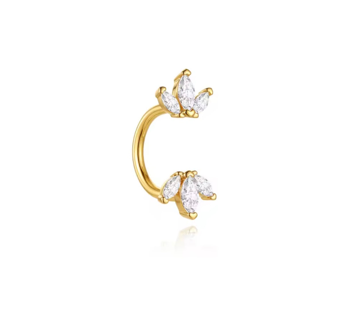 U Shape Earring in 925 Sterling Silver - view 2