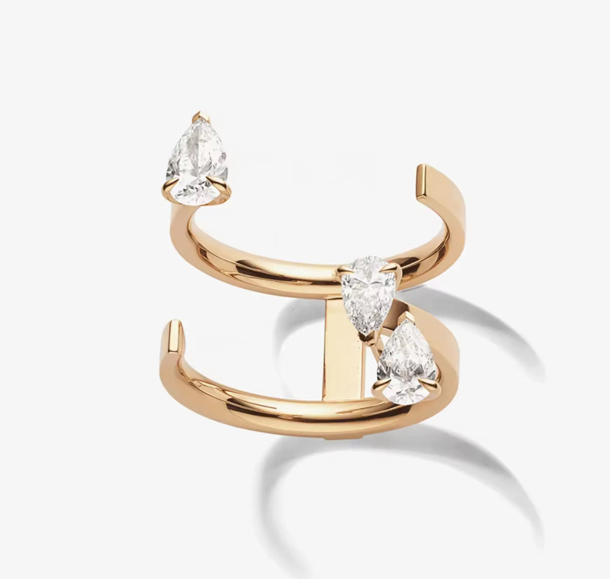 PEAR CUT DOUBLE RING