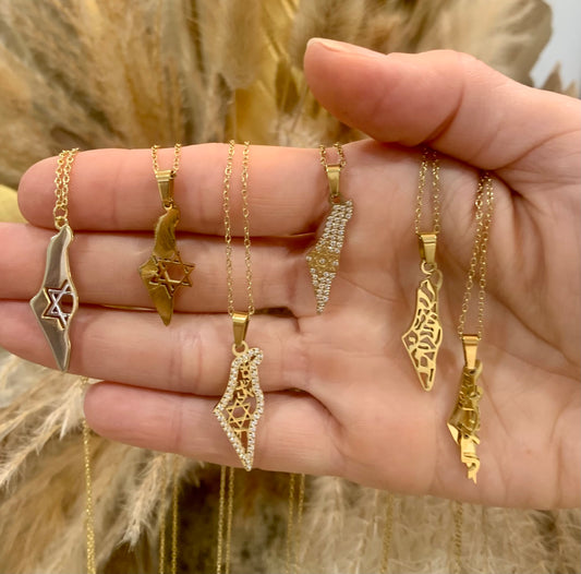 ISRAEL MAP NECKLACE