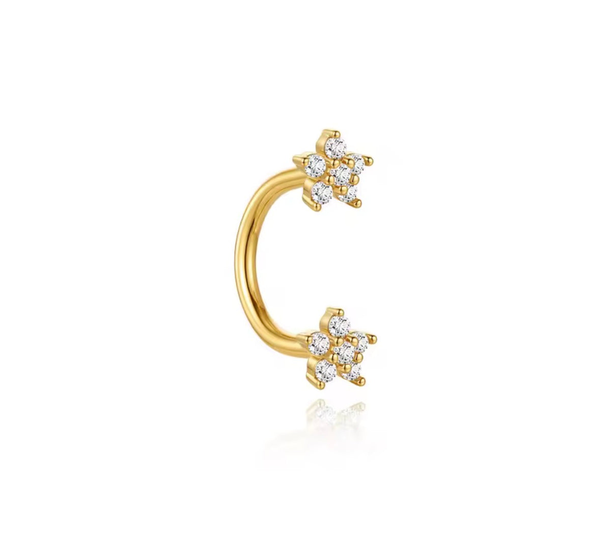 U Shape Earring in 925 Sterling Silver - view 5