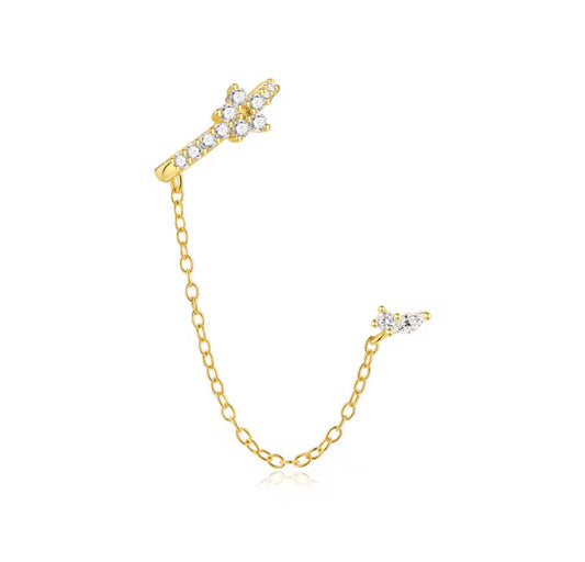 FLOWER CUFF DOUBLE CHAIN