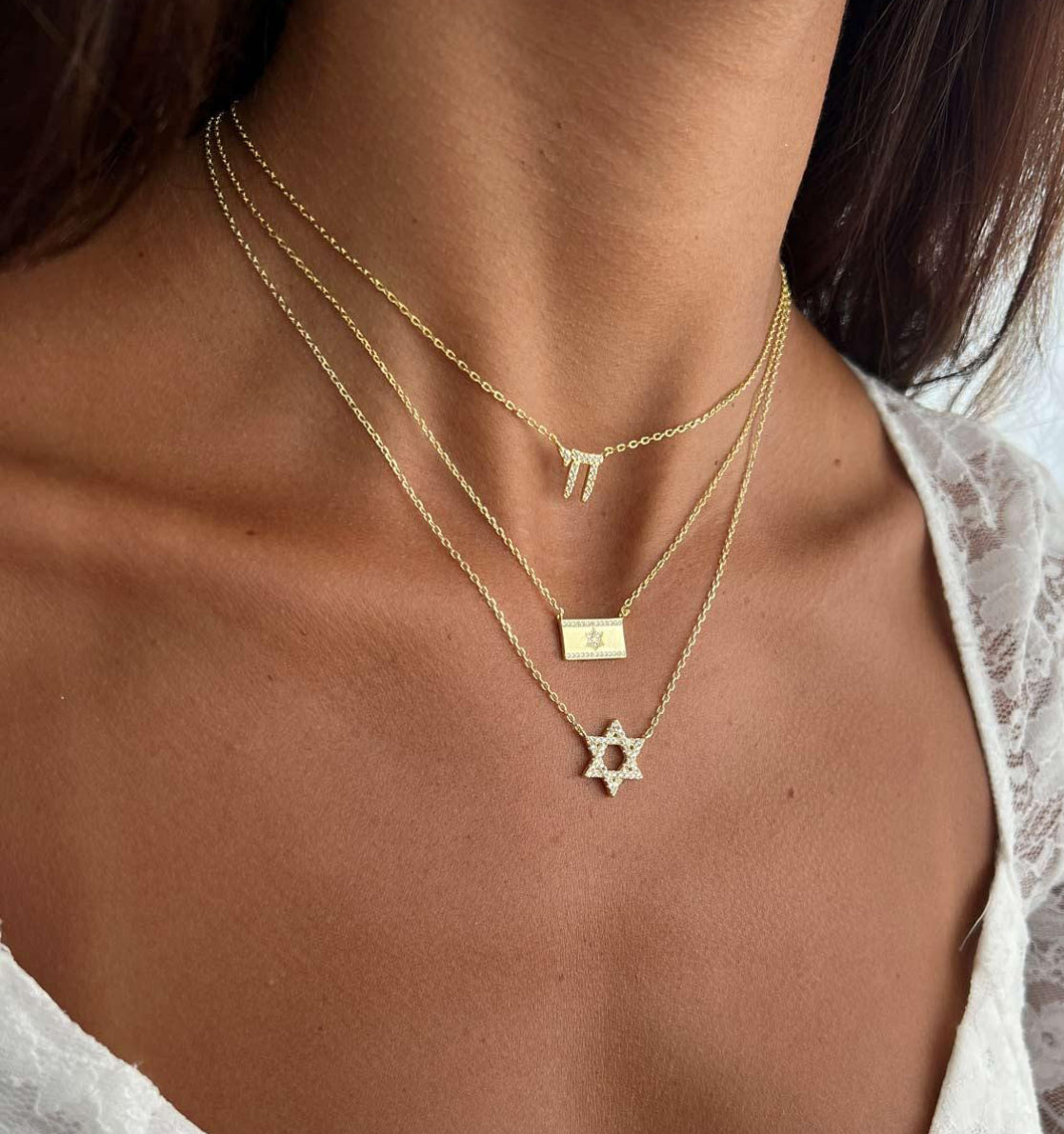 ISRAELI FLAG STAR NECKLACE