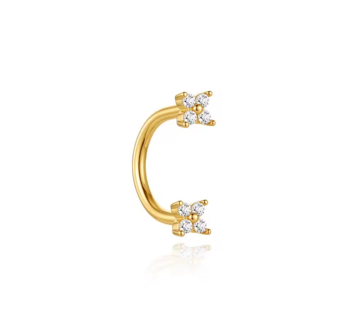 U Shape Earring in 925 Sterling Silver - view 4