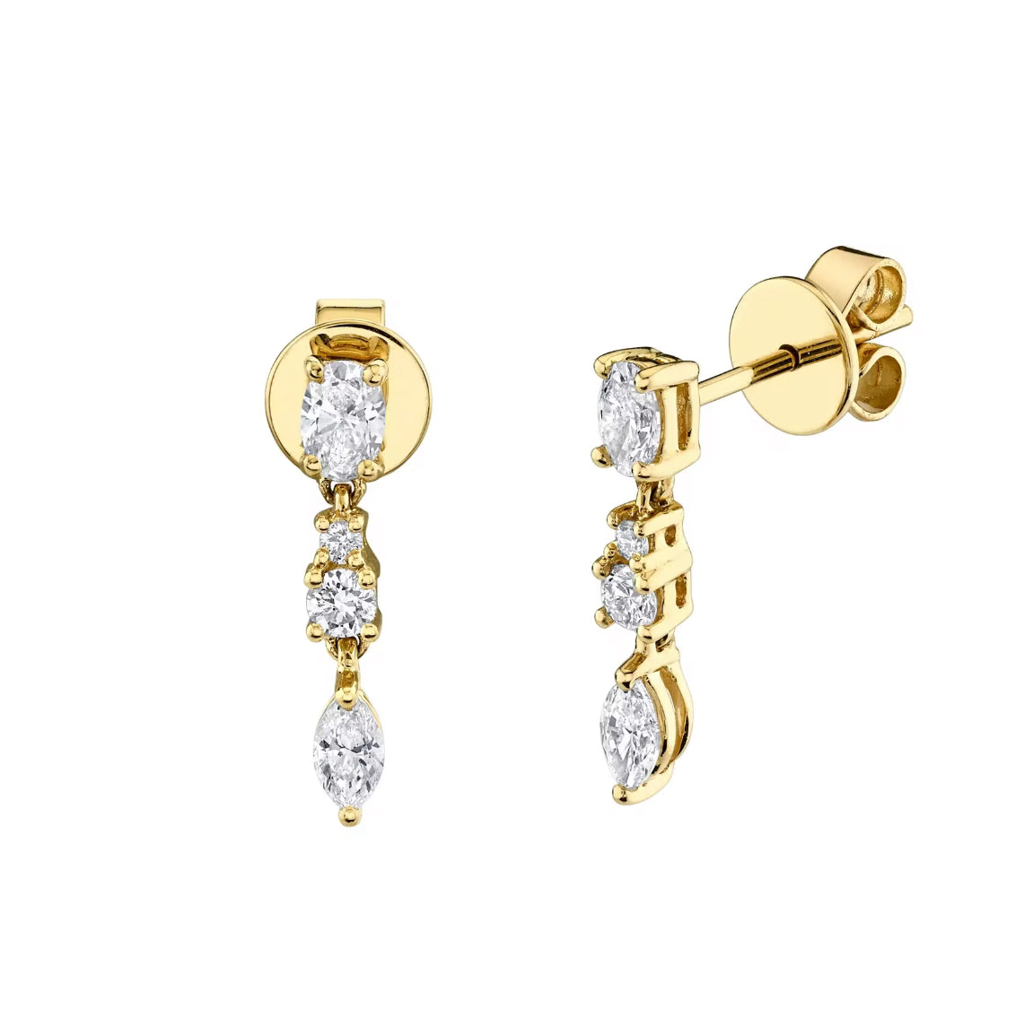 CHAIN DROP CZ EARRING