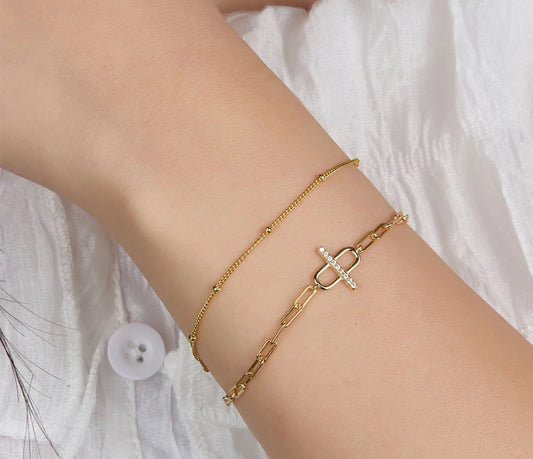 DAINTY CZ PAPERCLIP RACELET