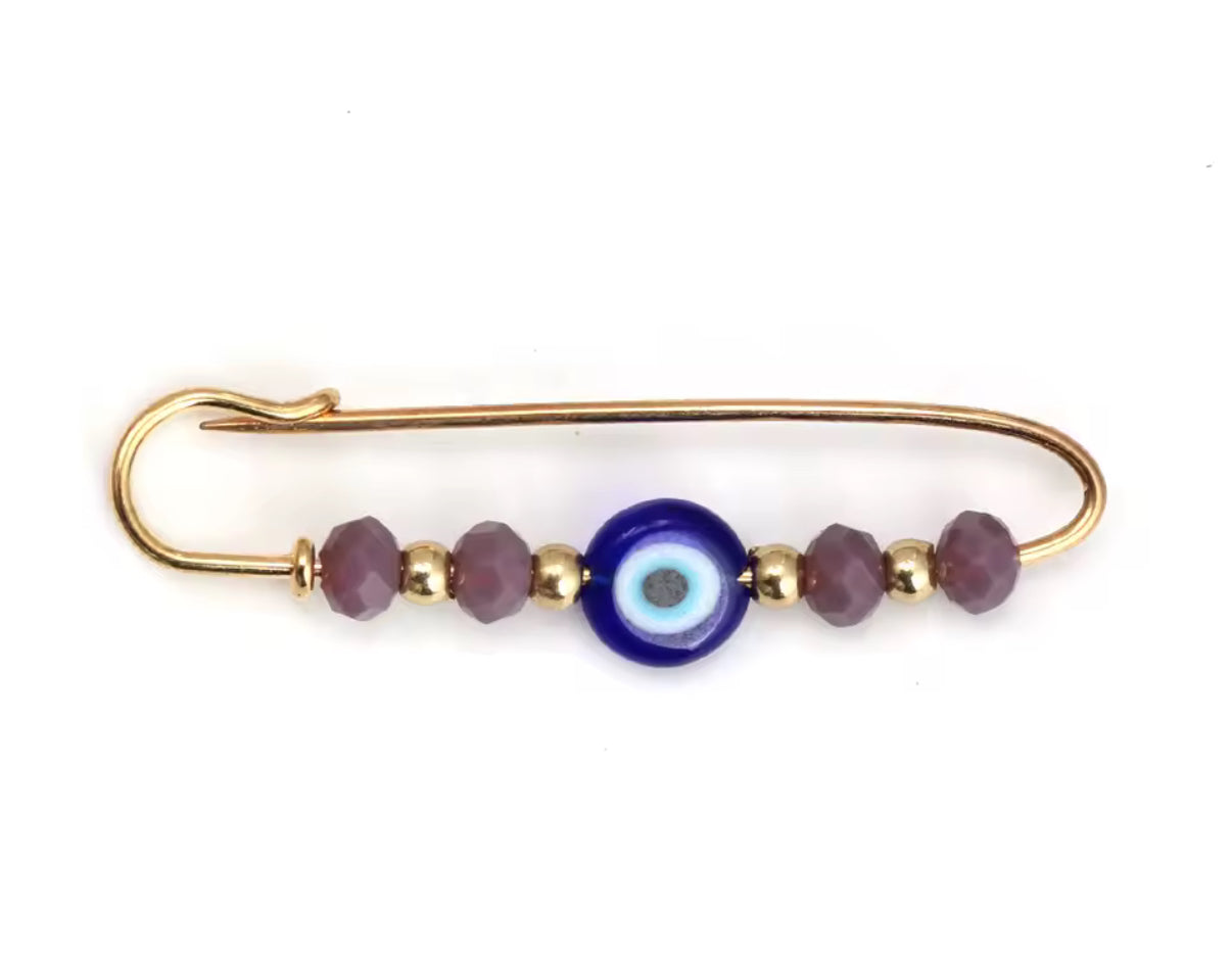 LUCKY EYE BEADED PIN