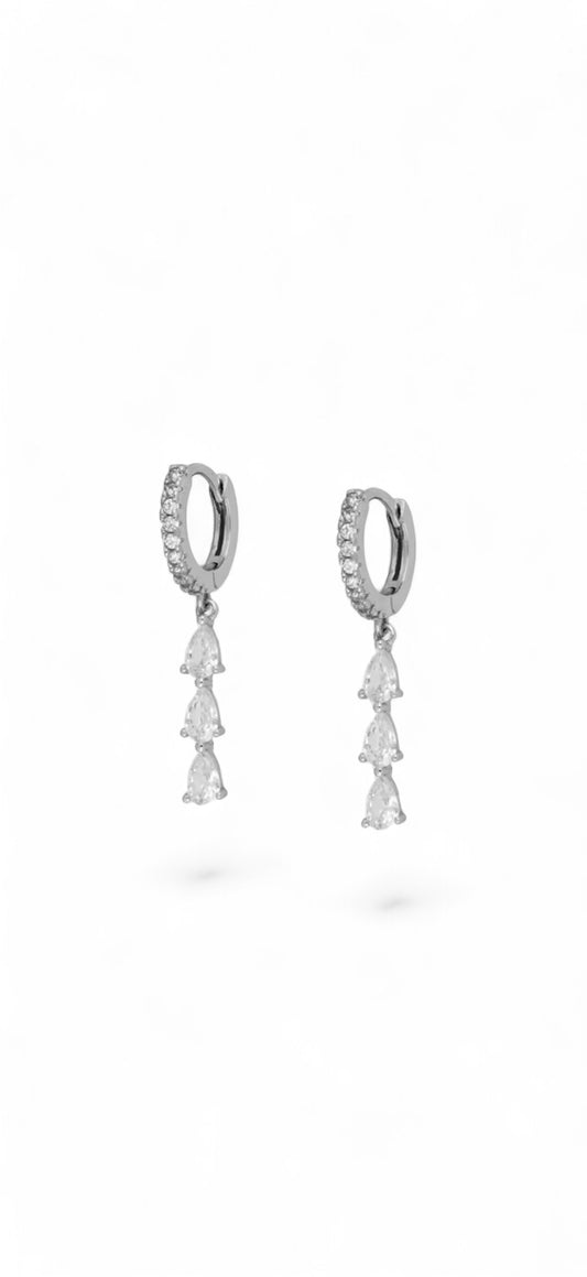 THREE CZ EARRINGS