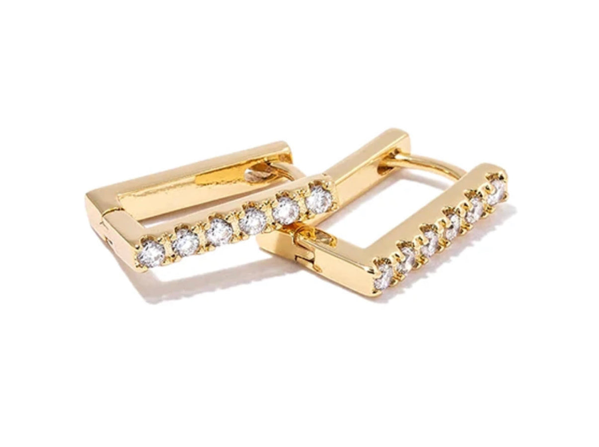 SMALL SQUARE CZ HOOPS