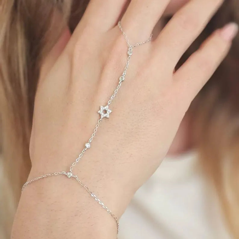 JEWISH STAR HAND CHAIN