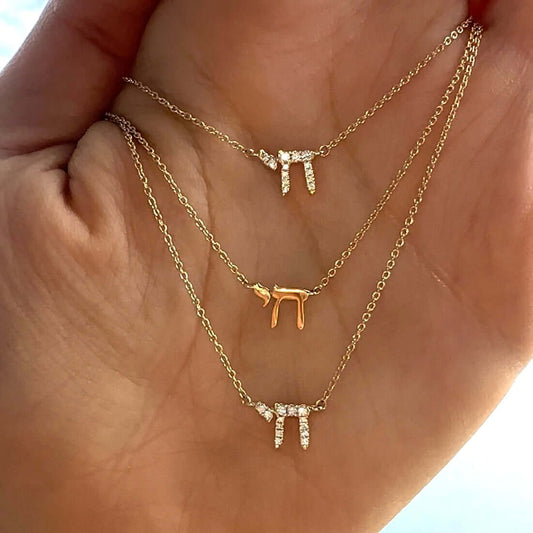 TINY CZ CHAI NECKLACE