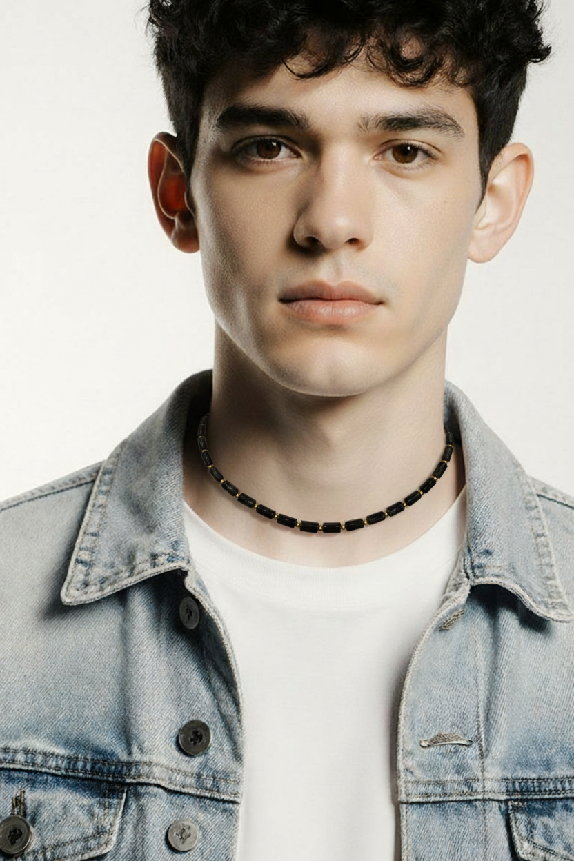 BOHO BLACK BEADED NECKLACE