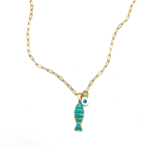 FISH PAPERCLIP NECKLACE