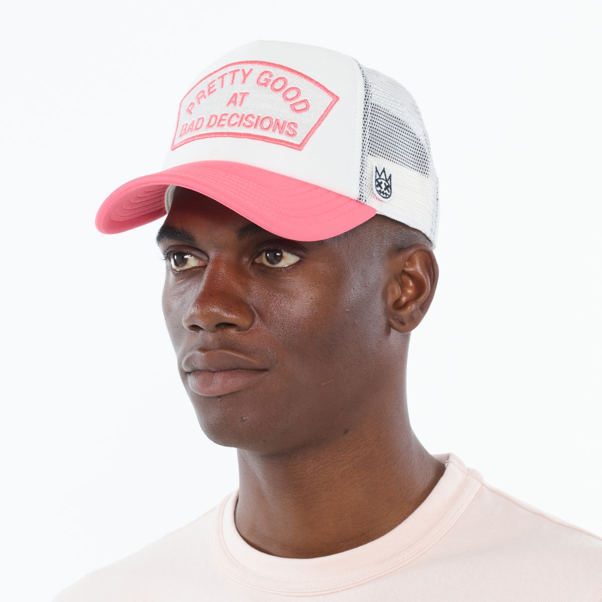 "GOOD AT BAD DECISIONS" MESH BACK TRUCKER HAT