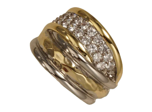 HAMMERED CZ RING