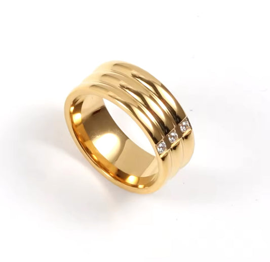 THREE LAYER WIDE RING