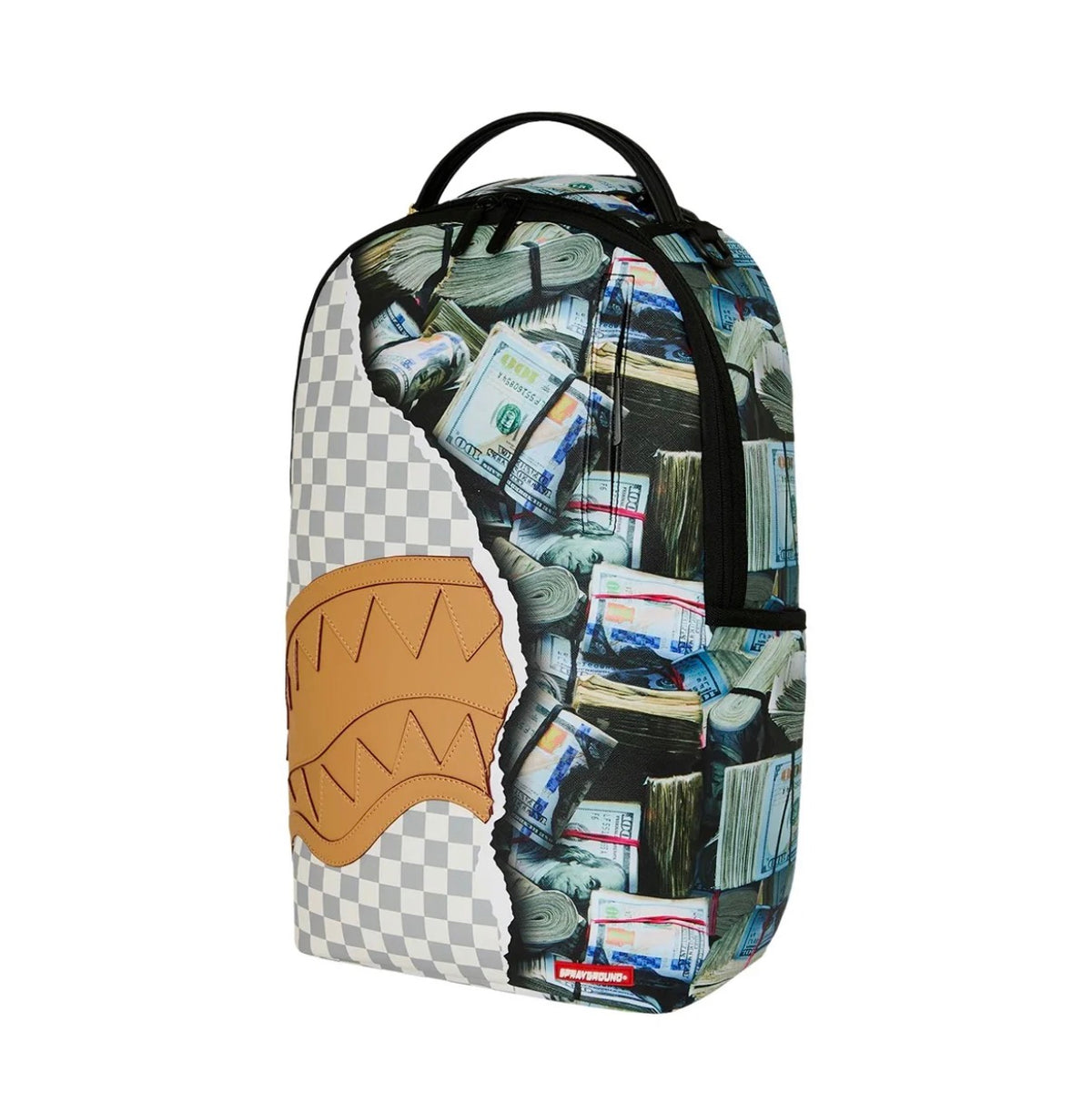 Sprayground Cream Check Full of Cash Backpack in Faux Leather - view 5