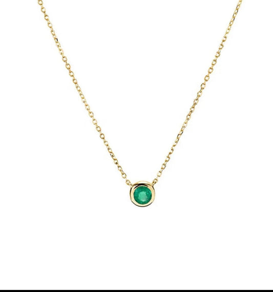 EMERALD ROUND NECKLACE