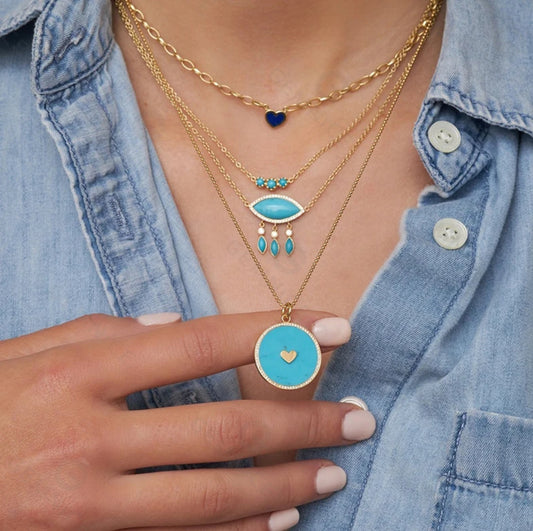 TURQUOISE OVAL EYE NECKLACE