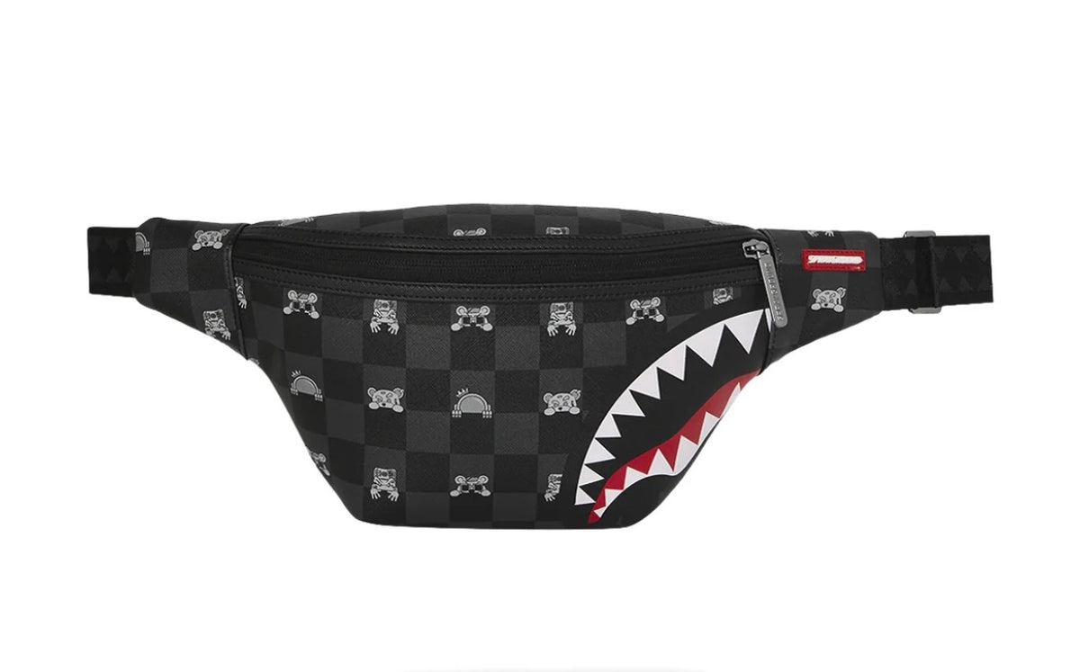 GRAY PEEKING CHARACTER CHECK SAVVY CROSSBODY