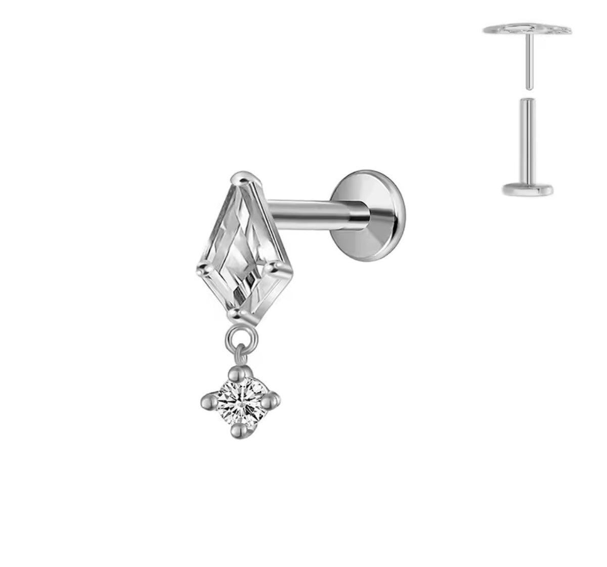 Hanging Flatbacks in 925 Sterling Silver - view 5