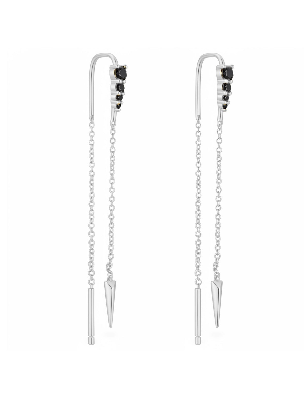 Midnight Cascade Chain Drop Earrings