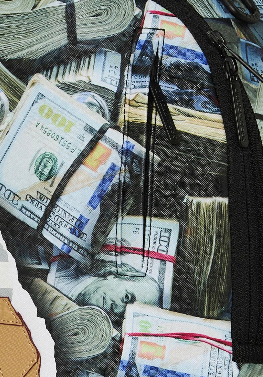 Sprayground Cream Check Full of Cash Backpack in Faux Leather - view 6