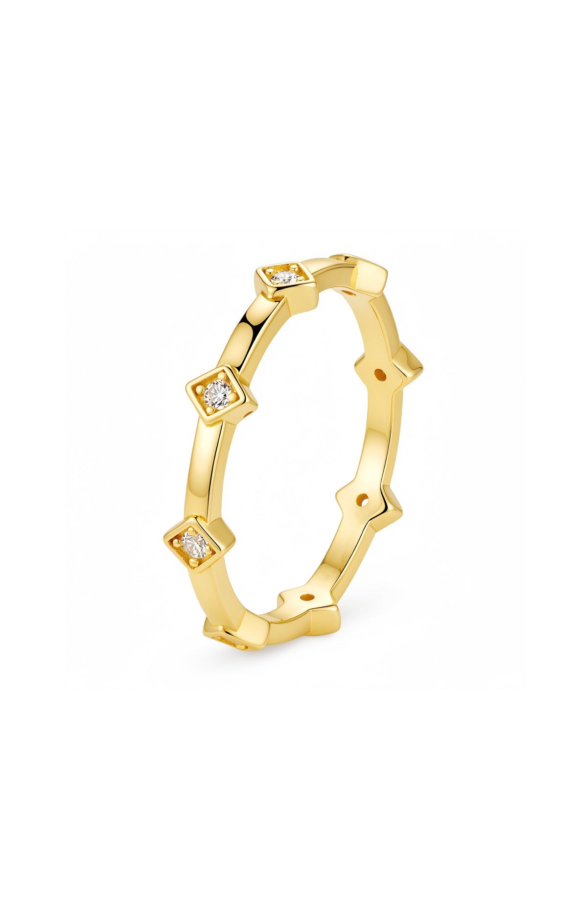 Bamboo CZ Band Ring