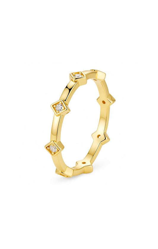 Bamboo CZ Band Ring