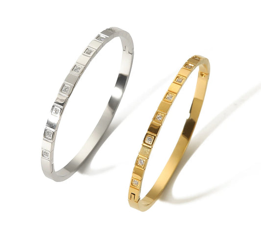 ENGRAVED CZ CUFF BRACELET