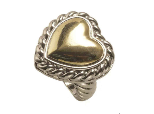 TWO TONE HEART-RING