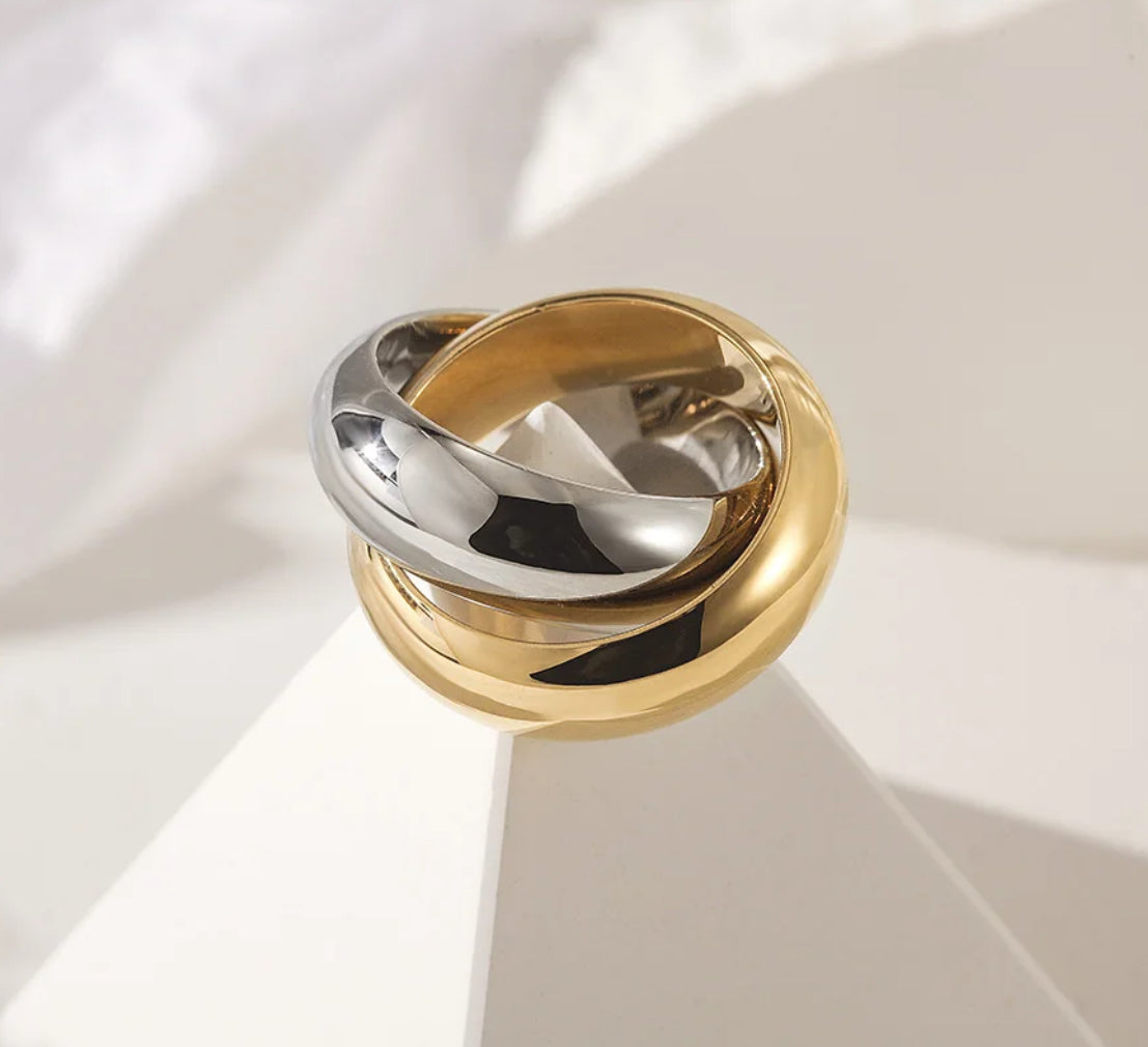 TWO TONE DOME RING