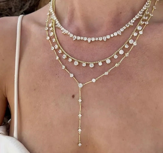BAR CZ Y NECKLACE