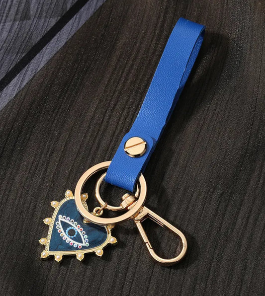HEART EVIL EYE KEYCHAIN