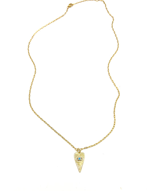 DAINTY EYE HEART NECKLACE