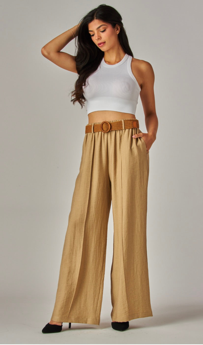 Rattan Stretch Pants w Belt