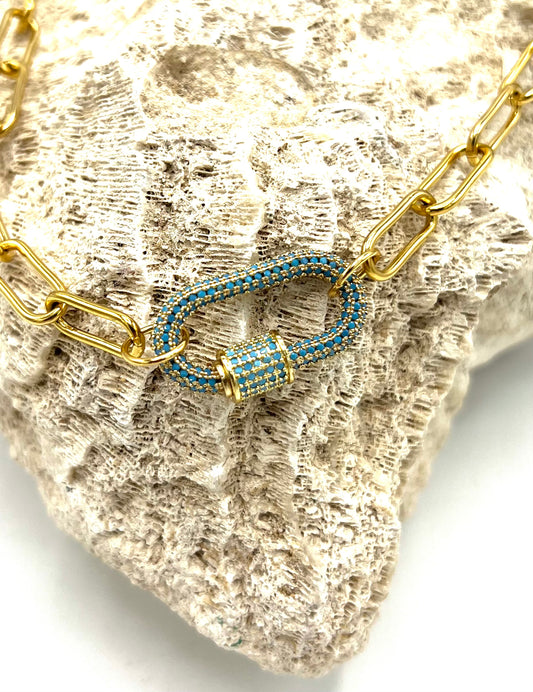 CABLE TURQUOISE CLASP NECKLACE